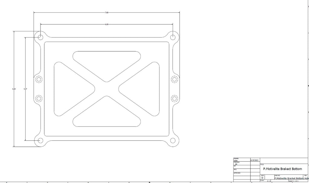 P. MotiveLite Aluminum Billet Bracket for 16v Lithium Racing Battery Specifications