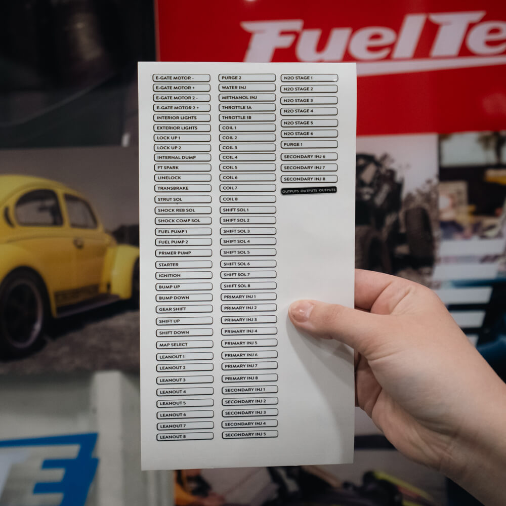 FuelTech Input/Output Label Kit