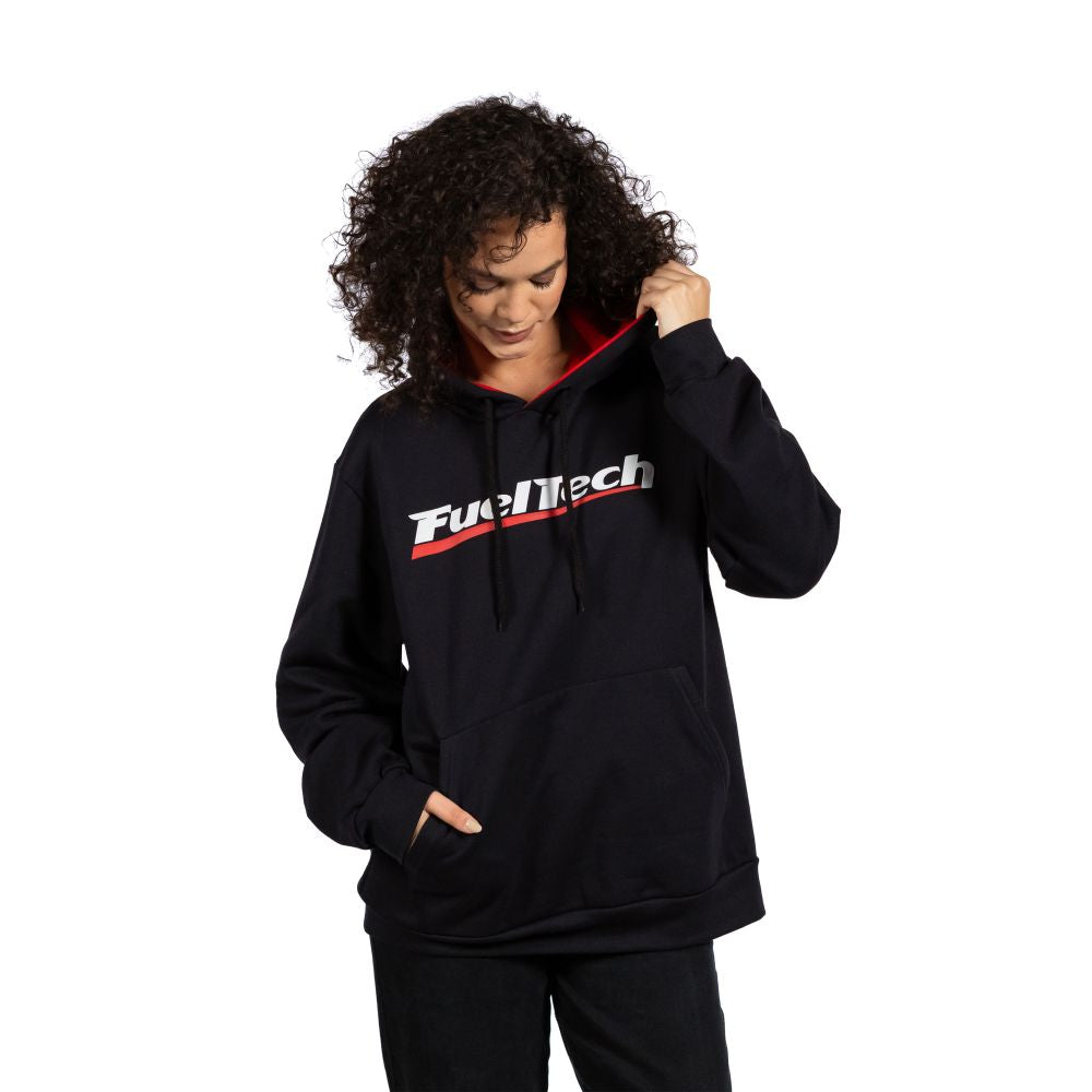 The black and red FuelTech Street Outlaws Hoodie is perfect for men and women. 
