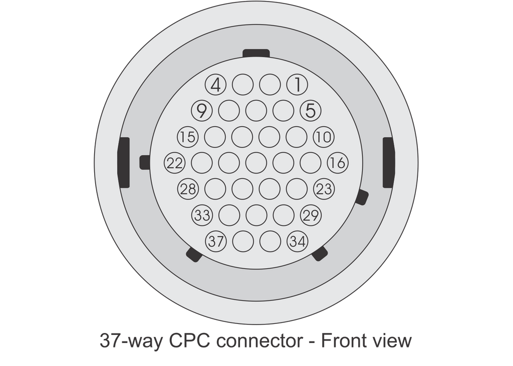 FuelTech 37-Way AMP CPC Connector Kit Diagram