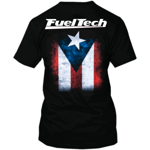 FuelTech Puerto Rico Edition T-Shirt features the Puerto Rico flag under a white FuelTech logo on the back.